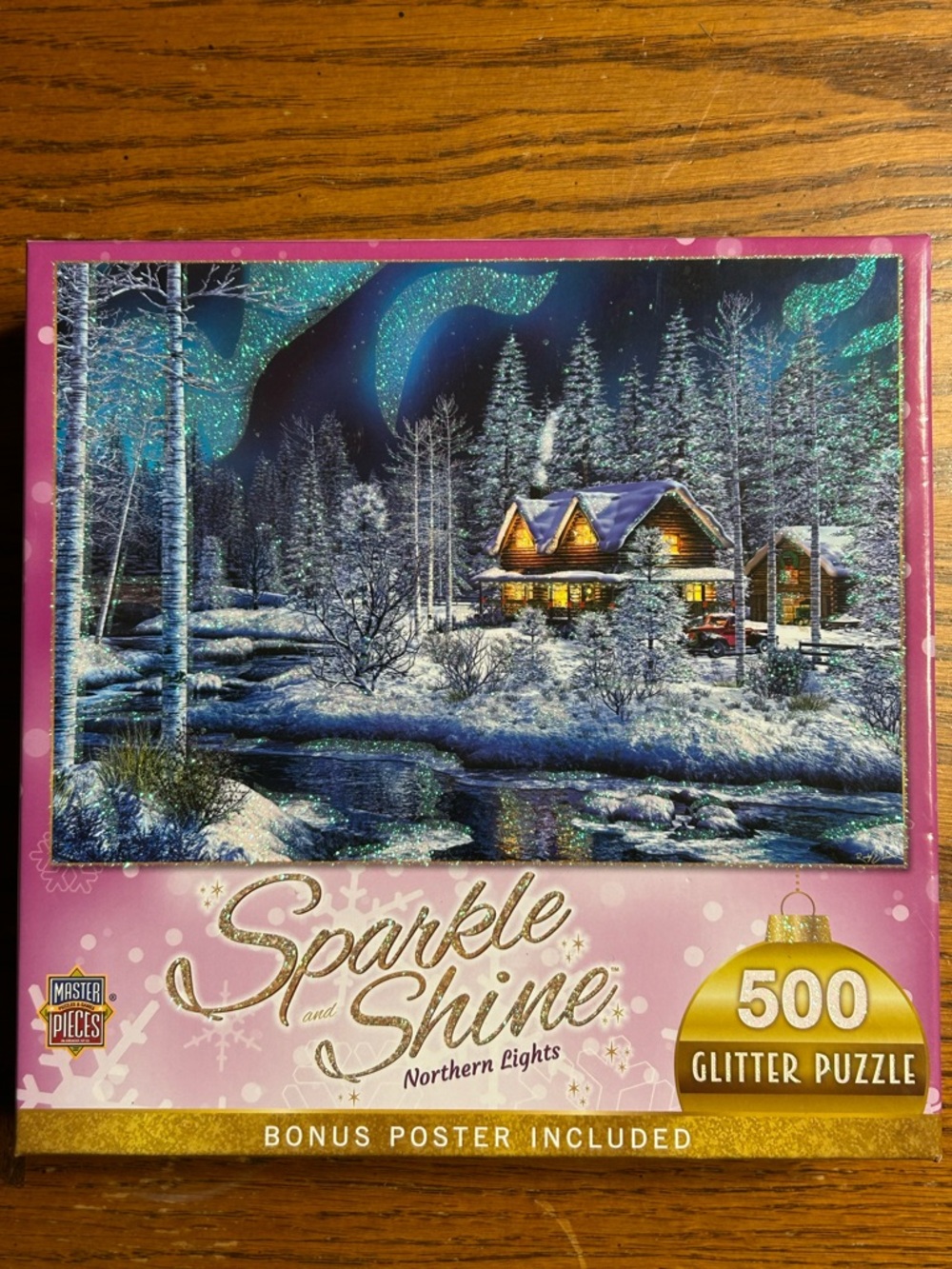 Sparkle and Shine Northern Lights 500-Piece Glitter Puzzle by Master Pieces